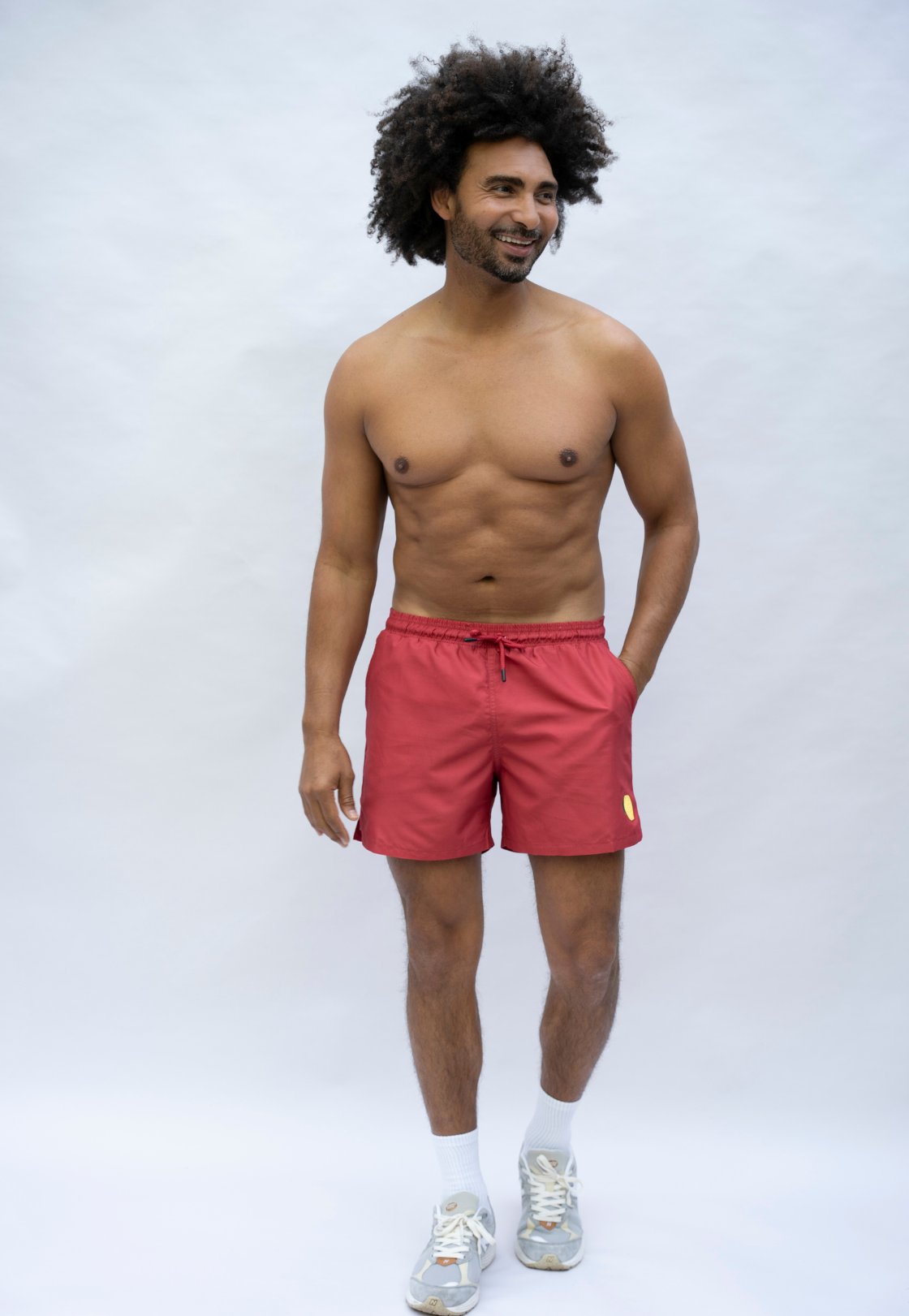 Lemon Plain Father & Son Swim Trunks