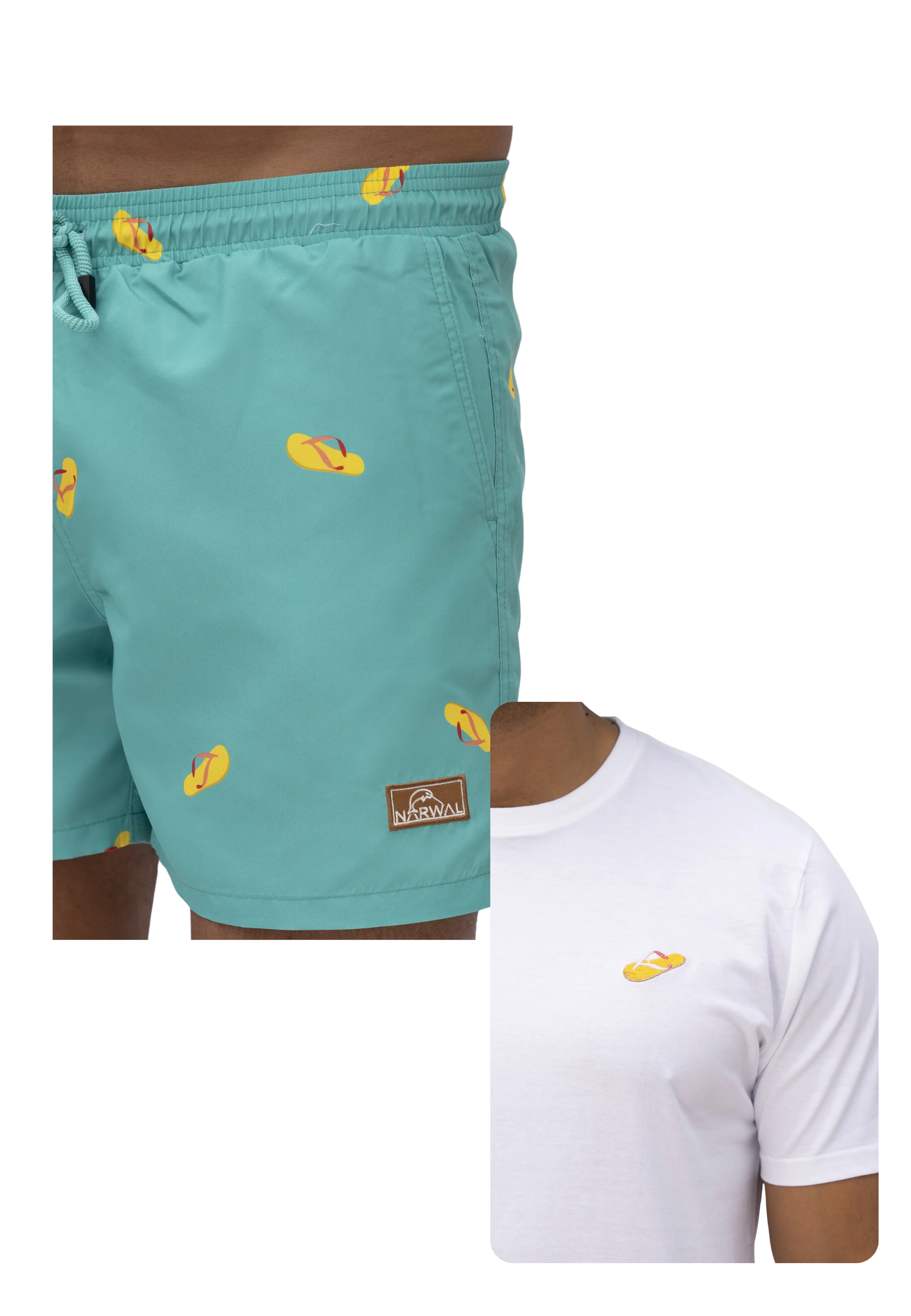 Flip-Flop Swim Trunks and T-shirt Bundle