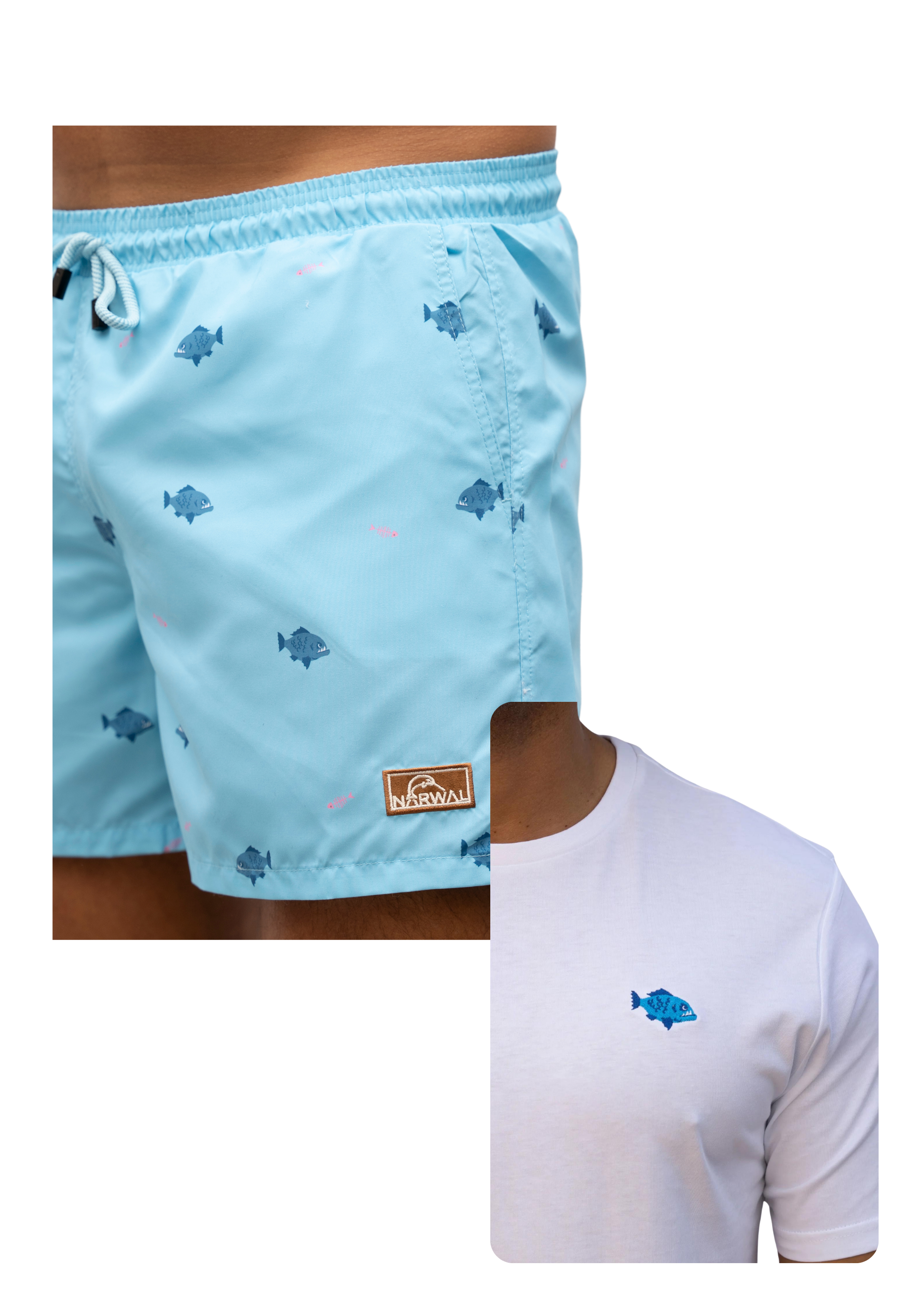 Piranha Swim Trunks & T-shirt Bundle