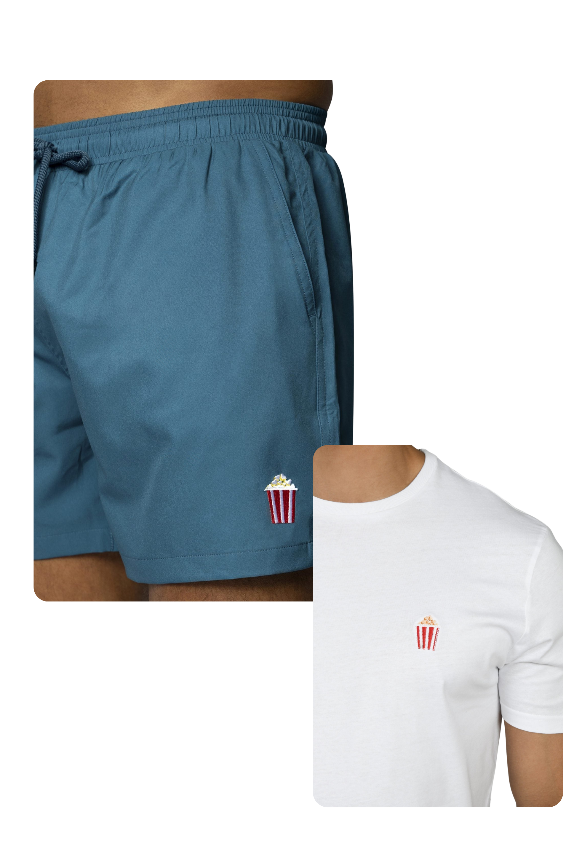 Popcorn coco Swim Trunks and T-shirt Bundle